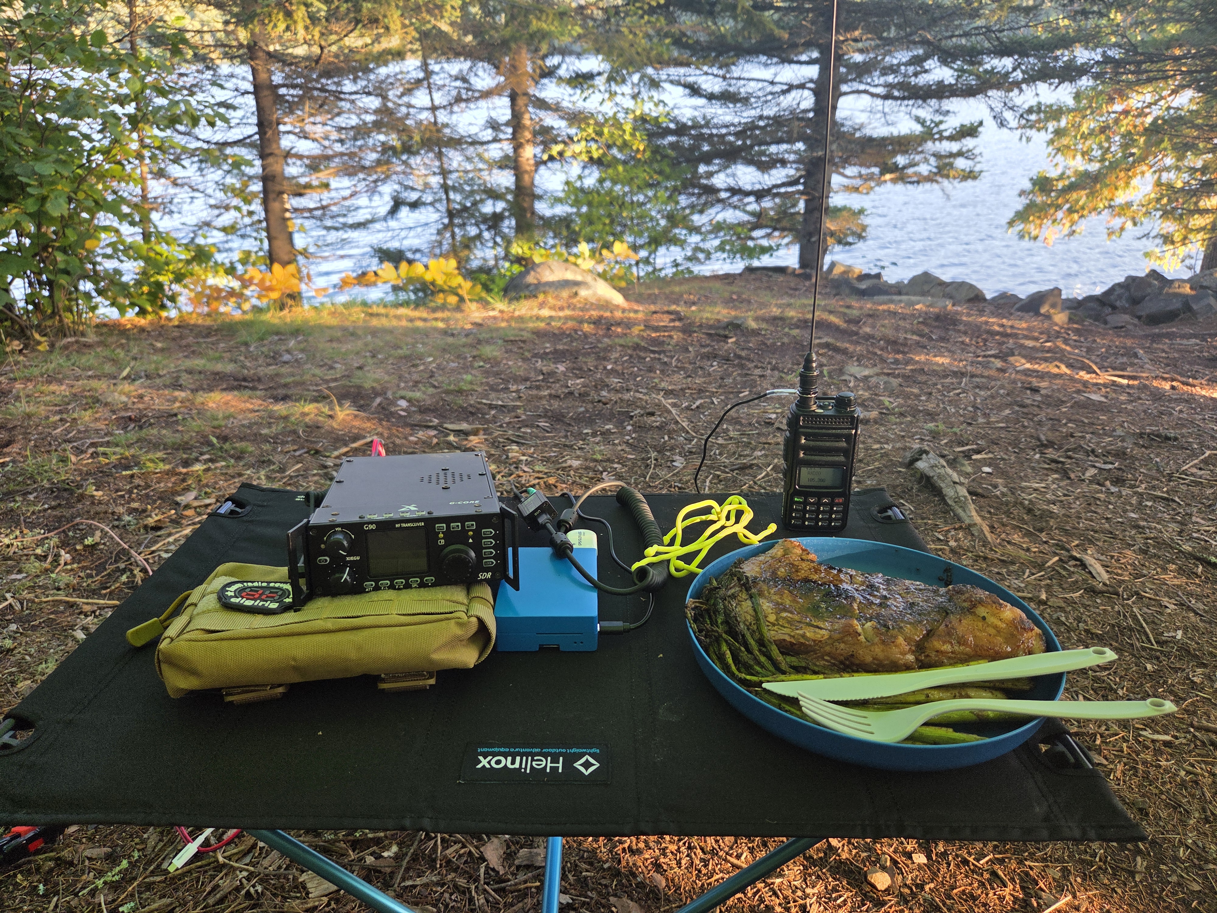 Radio gear and a steak for supper
